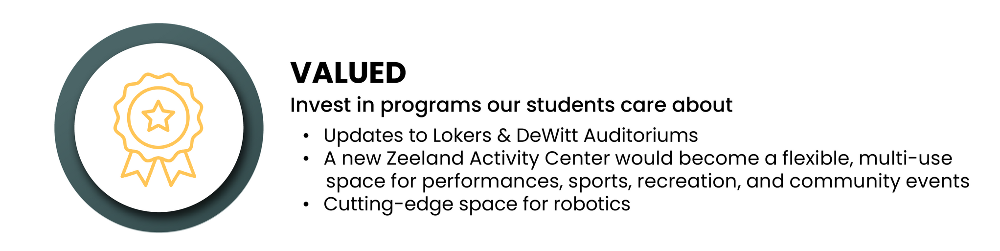 Valued Invest in programs our students care about