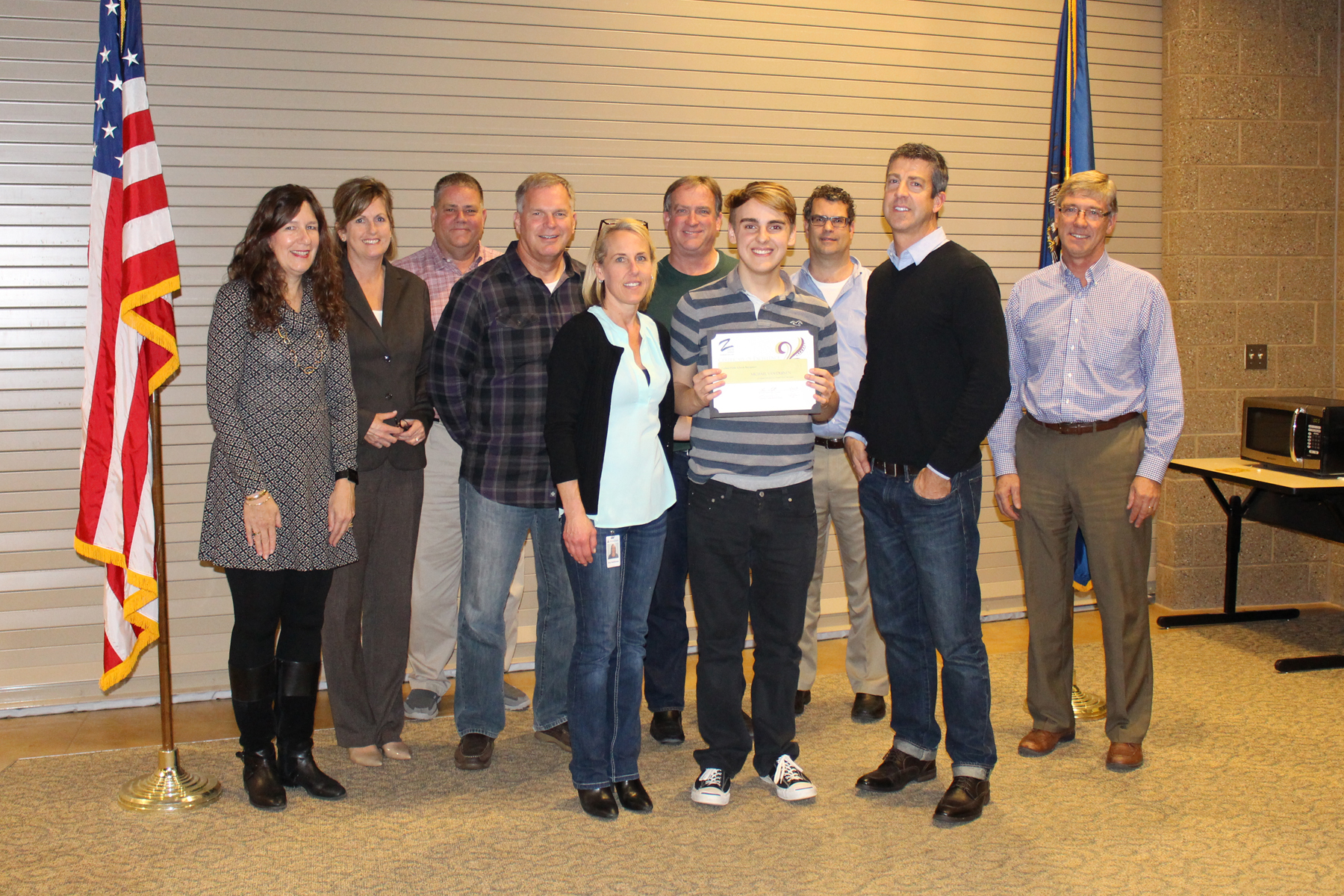 Michael VanDuinen, ZEHS senior, was honored by the Board of Education for being a National Merit Semi Finalist.